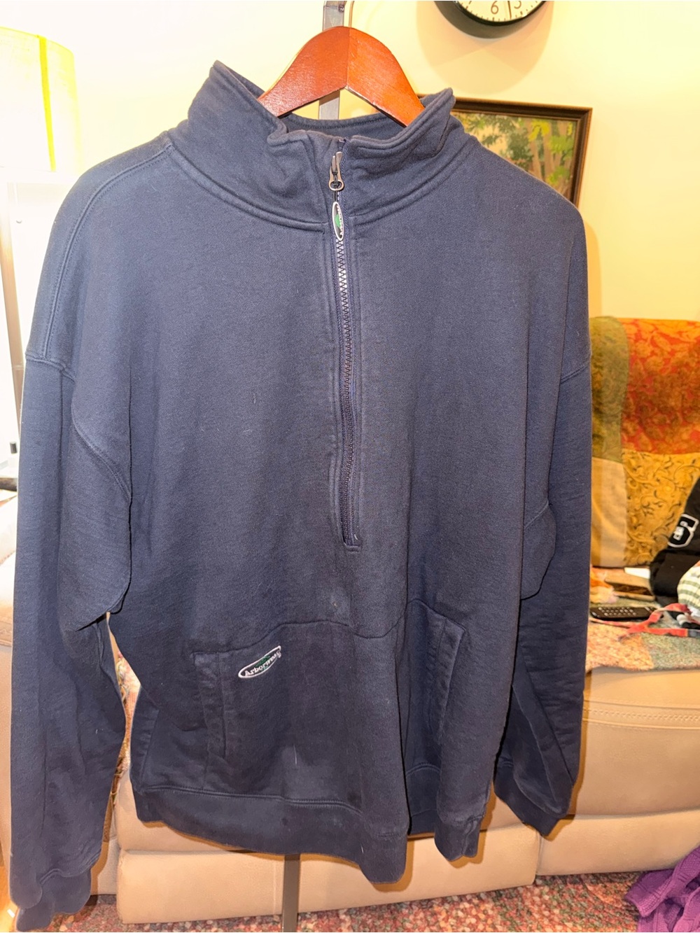 Arborwear Double thick Men's Navy Half-Zip Pullover